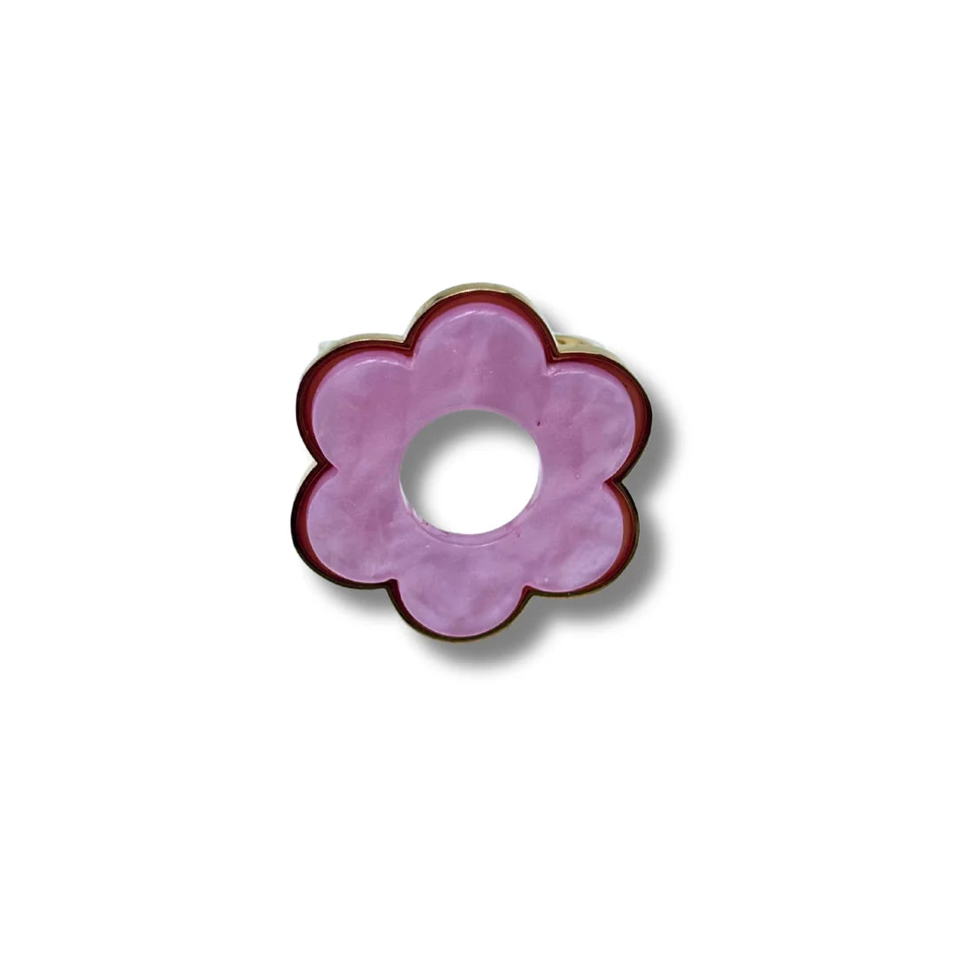 bague fleur rose